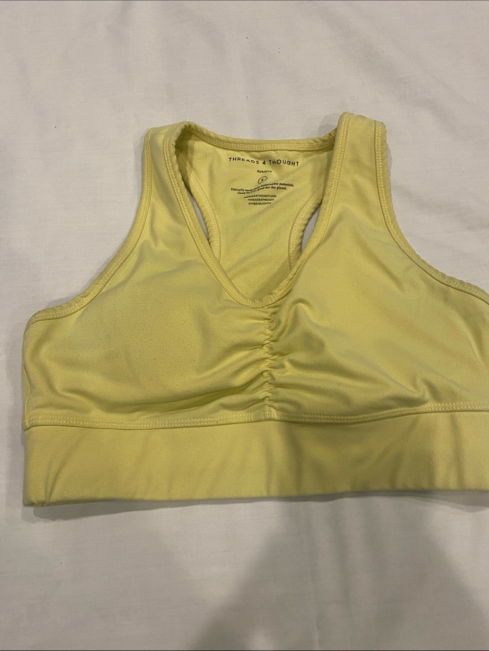 Threads 4 Thought ReActive Yellow Sports Bra Small